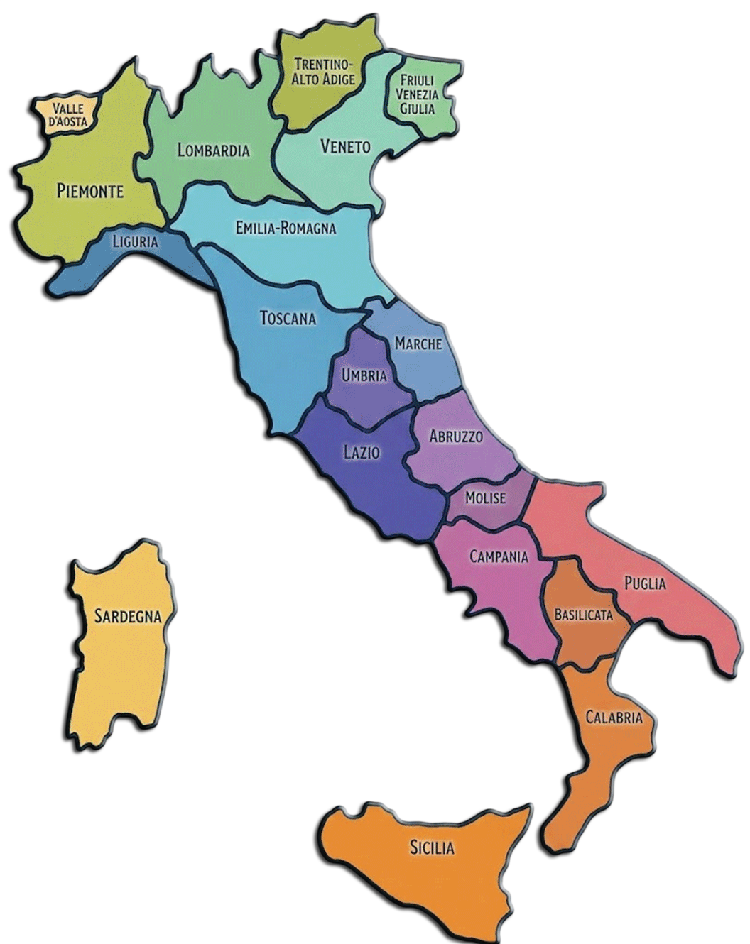 Mappa delle regioni italiane